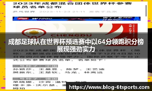 成都足球队在世界杯预选赛中以64分领跑积分榜展现强劲实力